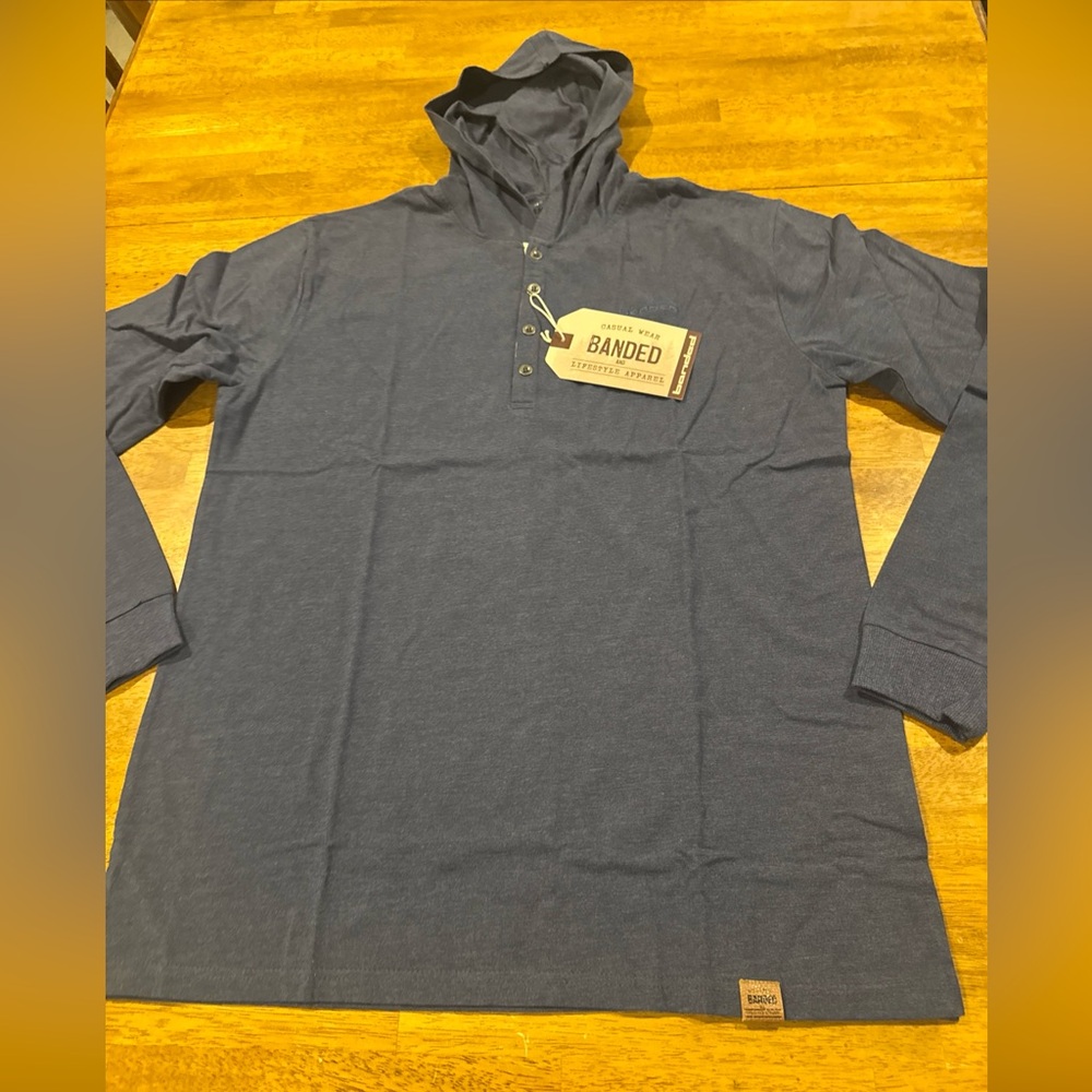 Banded Men’s Five Oaks Hooded Henley Navy XL Lifestyle Apparel New With Tags